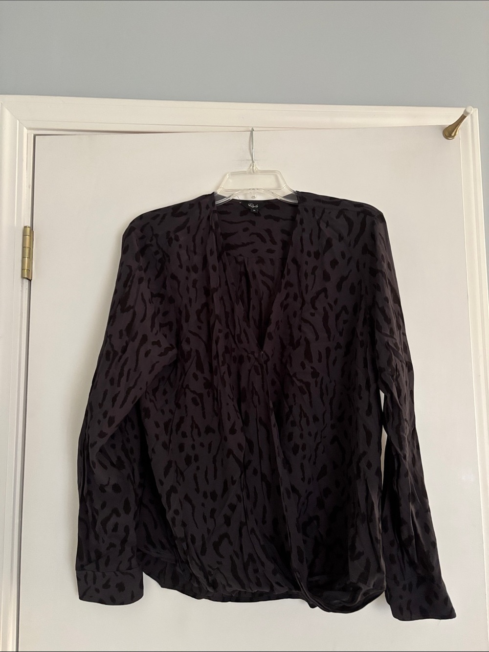 Rails Black Animal-Print Blouse XL